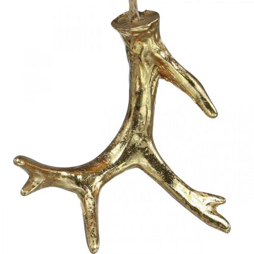 Product Christmas pendant deco antler tree decoration gold 7.5cm 6pcs