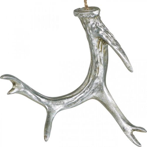 Floristik24 Christmas Decoration Antlers Advent Silver 15cm 4 Pcs
