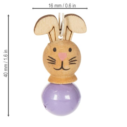 Product Wooden Easter Bunny Decoration Pendants for Spring and Easter Tree, 4cm, 12 Pieces