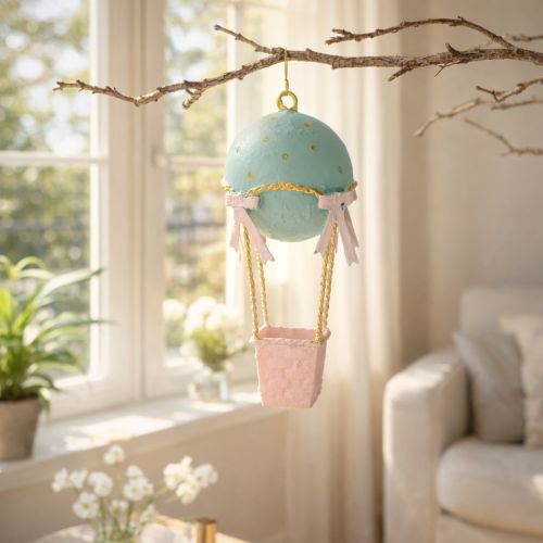 Product Balloon decoration, hot air balloon as an original gift idea or eye-catcher at home, 19cm