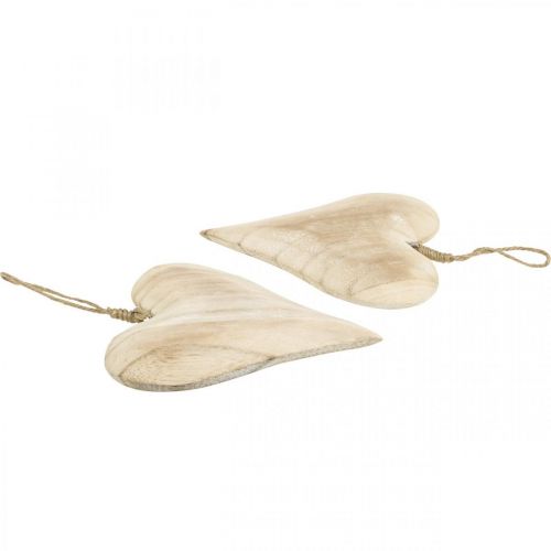 Product Heart made of wood, decorative heart for hanging, heart decoration H16cm 2 pcs