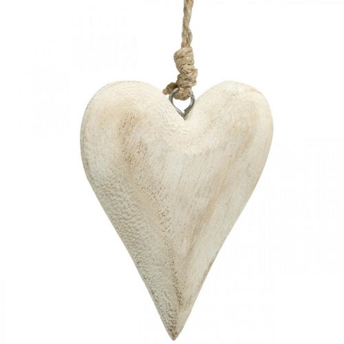 Product Heart made of wood, decorative heart for hanging, heart decoration H10cm 4pcs