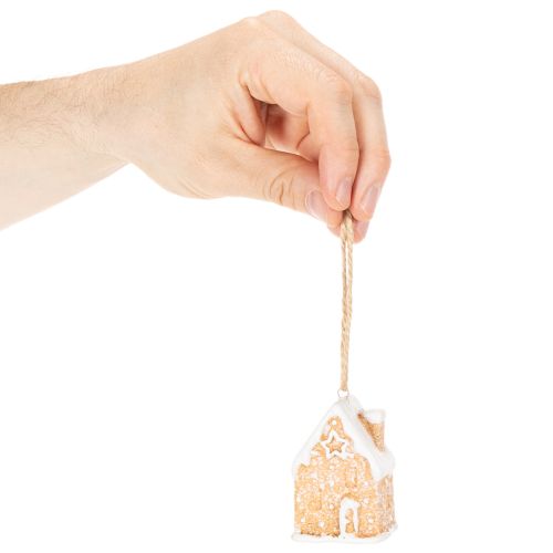Gingerbread House Ceramic Hanging Decoration Winter Christmas Decoration 6cm 3pcs | Floristik24.co.uk