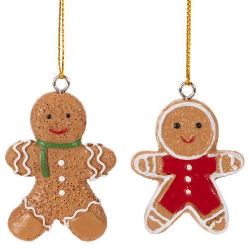 Decorative gingerbread man ornaments for Christmas trees, 6cm, 12 pieces buy online | Floristik24.co.uk