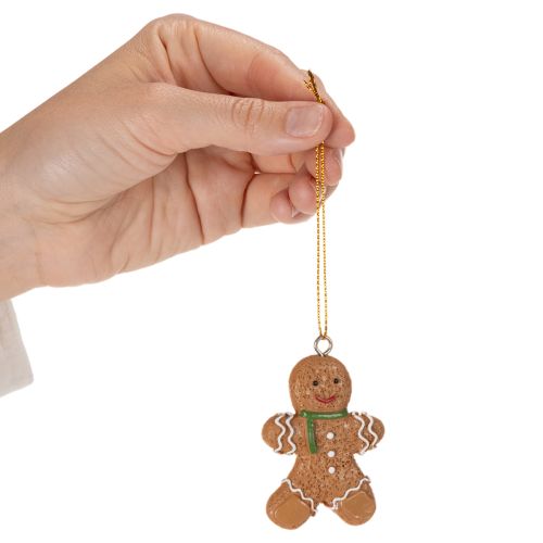 Decorative gingerbread man ornaments for Christmas trees, 6cm, 12 pieces | Floristik24.co.uk