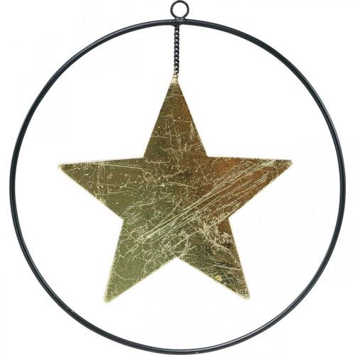 Floristik24 Christmas decoration star pendant gold black 12.5cm 3pcs