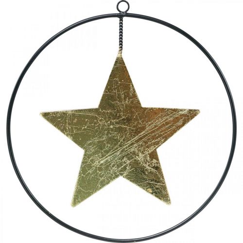 Product Christmas decoration star pendant gold black 12.5cm 3pcs