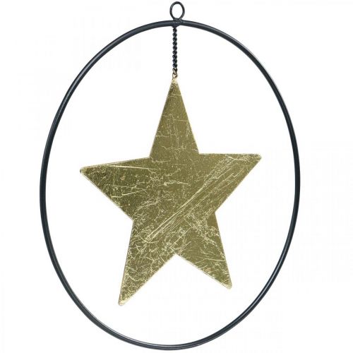 Product Christmas decoration star pendant gold black 12.5cm 3pcs