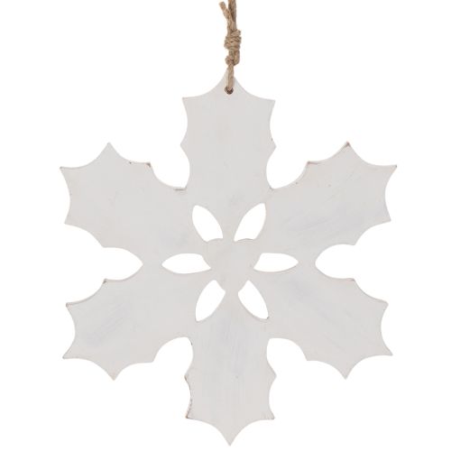 Holly Hanging Decoration 26cm Wooden Ornament with Red Berries | Floristik24.co.uk