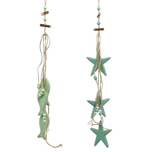 Floristik24 Decorative pendant star, fish mint 47cm - 50cm 2pcs