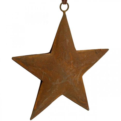 Product Christmas pendant star metal star rust look H13.5cm