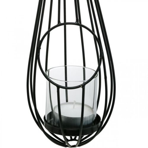 Product Lantern to hang up hanging decoration drops black 52cm