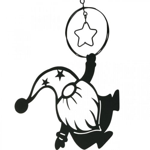 Product Wall Decoration Metal Black Gnome Star 15×17cm 3 pcs