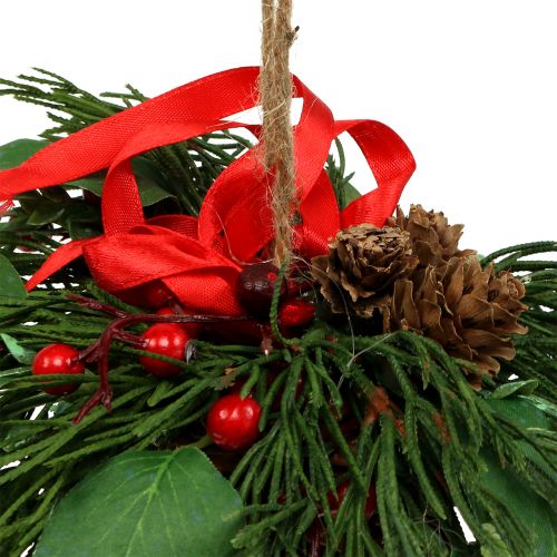 Product Christmas hanging decoration with cones and berries 16cm