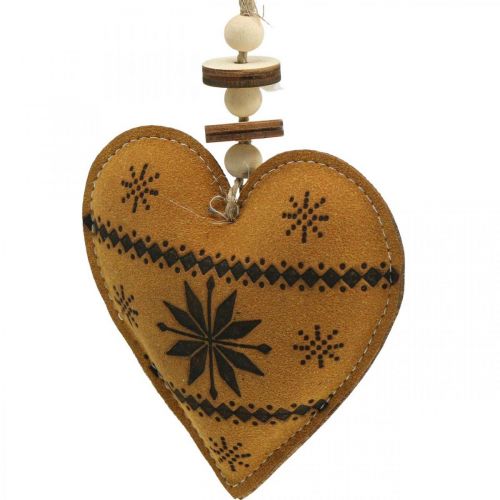 Product Christmas tree decoration star fir heart imitation leather 11cm 3pcs