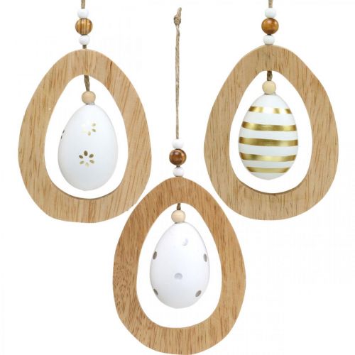 Floristik24 Easter egg to hang up with pattern eggs Easter decoration H12cm 3pcs