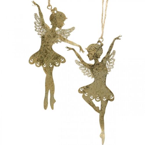 Floristik24 Elf decoration Christmas decoration for hanging pendant golden 4pcs