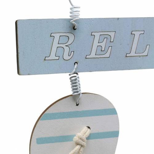 Floristik24 Flip flops for hanging Wood Light blue 23 × 14cm 6pcs