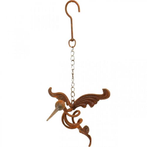 Floristik24 Hummingbird garden decoration patina metal bird for hanging 24×19cm