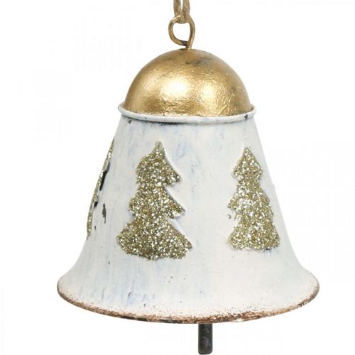 Product Christmas Bells Vintage Christmas Decoration Golden White 2 Pcs