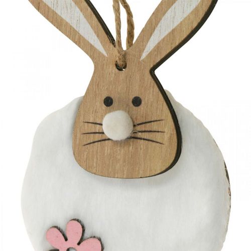 Product Hanger rabbit deco hanger Easter wood plush 26×7×2cm 6 pieces