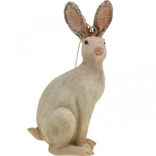 Product Easter bunny figure for hanging Easter decoration polyresin H9.5cm 4pcs