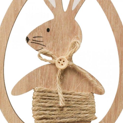 Product Decorative Pendant Wooden Easter Decoration Rabbit in Egg 9×1.5×23cm 6 pcs