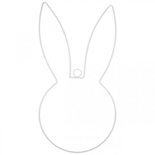 Floristik24 Easter decoration bunny head to hang white metal wreath h40cm 3pcs
