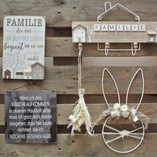 Floristik24 Easter decoration bunny head to hang white metal wreath h40cm 3pcs