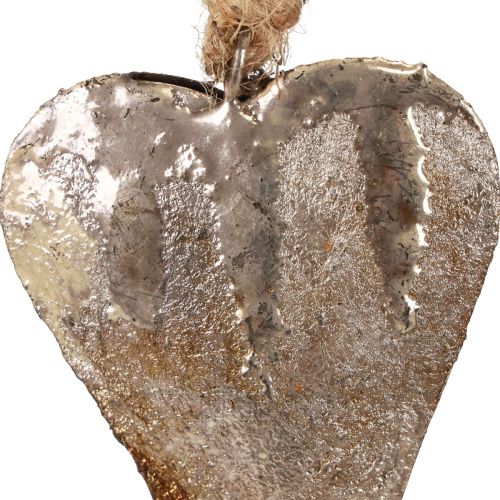Floristik24 Hanging decoration metal hearts decoration hearts silver 11cm 3pcs