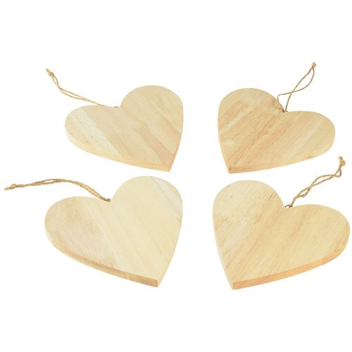 Wooden hearts for hanging decorative hearts for crafting 15x15cm 4pcs