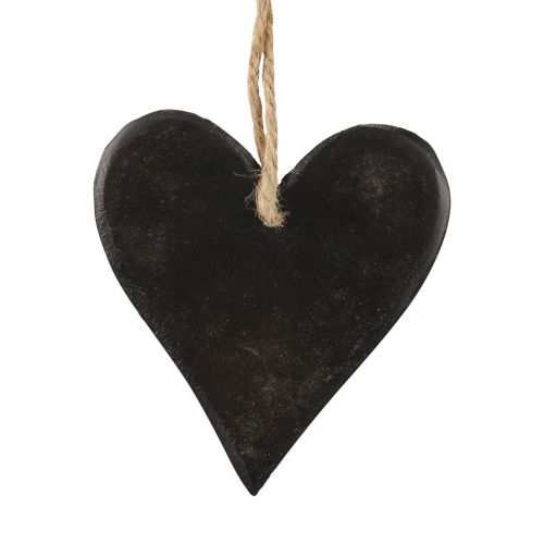 Hanging decoration slate heart decorative hearts black 10.5cm 4pcs