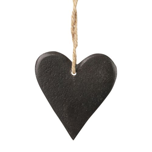 Floristik24 Hanging decoration slate heart decorative hearts black 7cm 6pcs