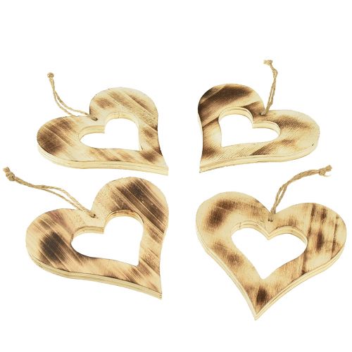 Floristik24 Wooden hearts decoration hanger heart in heart flamed 15×15cm 4pcs