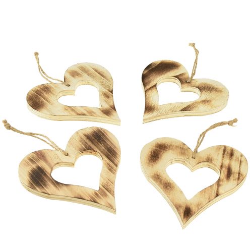 Floristik24 Wooden hearts decoration hanger heart in heart flamed 15x15cm 4pcs