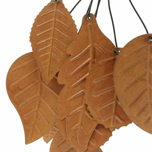 Product Deco hanger autumn leaves patina metal H25cm 2pcs