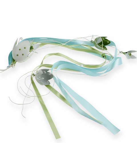 Floristik24 Decorative hanger with metal flowers and ribbons 90cm