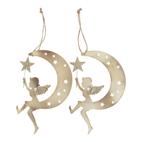 Floristik24 Angel pendant star Christmas decoration to hang H19cm 2pcs