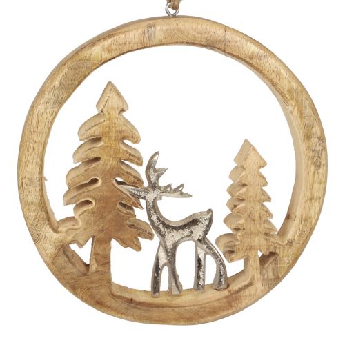 Product Hanging decoration window Christmas decoration reindeer wood decoration 19.5cm