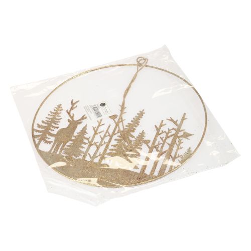 Floristik24 Decorative ring metal forest deer decoration vintage gold Ø22.5cm