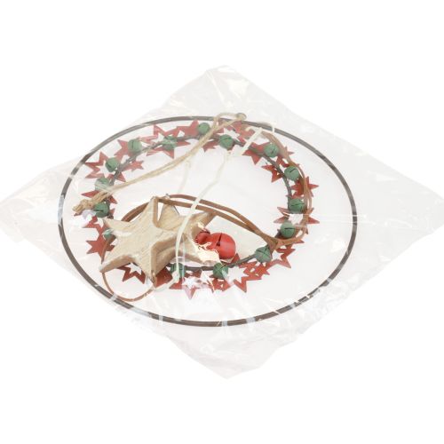 Product Hanging decoration Christmas decoration ring metal wood vintage Ø19cm