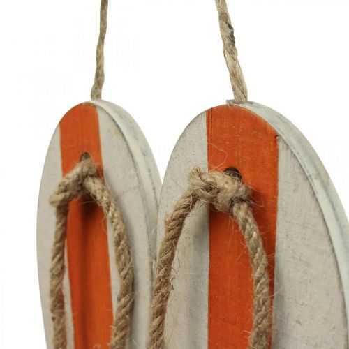 Product Decorative Flip Flops Hanging Decoration Maritime Orange/Blue H15cm 3 Pcs