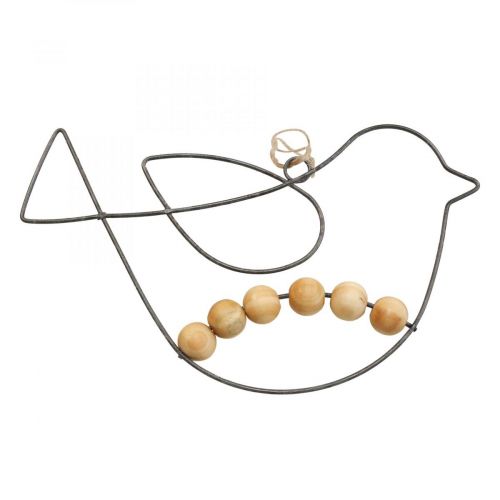 Floristik24 Deco pendant bird deco metal black wood 19x12cm 6pcs