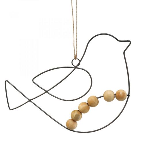 Floristik24 Deco pendant bird deco metal black wood 19x12cm 6pcs