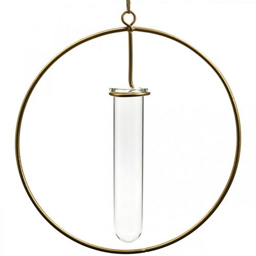 Product Decorative ring for hanging test tube golden metal Ø16cm 4pcs