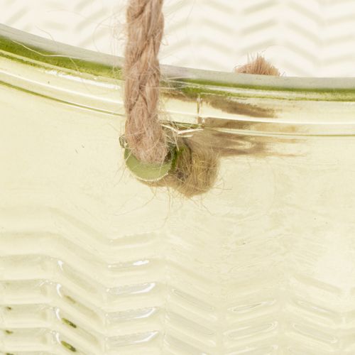 Hanging glass pot, decorative glass pot, retro style, green/brown, 14.5cm, 2 pieces | Floristik24.co.uk