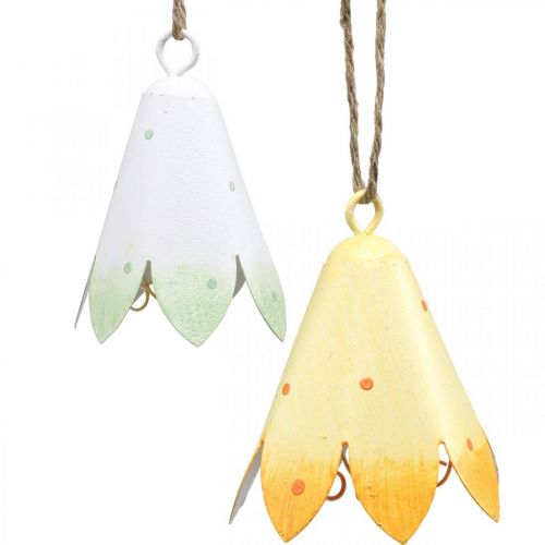 Product Blossoms hanging around, spring decoration, metal pendant H7.5cm 4pcs