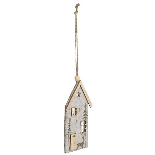 Product House for hanging Christmas felt decoration beige 15cm 6 pcs
