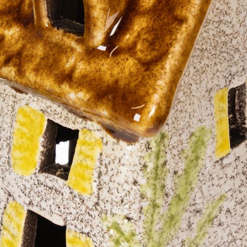 Product Rustic ceramic house with bright LED, ideal as atmospheric table decoration, 15cm, 2 pieces