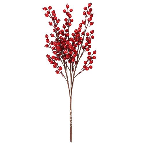 Product Rosehip Decoration Artificial Decorative Branches Red L62cm 3pcs